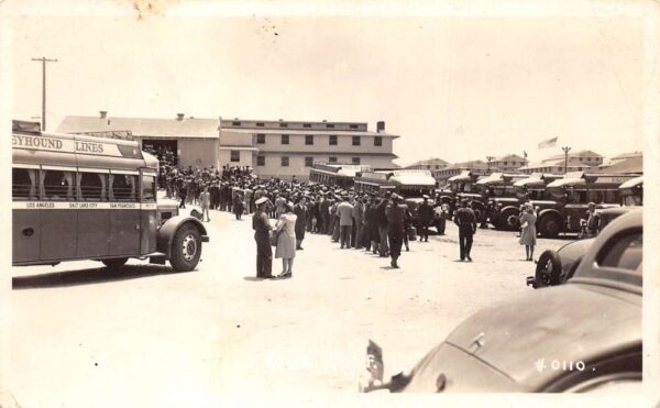 Fort Ord California Greyhound Buses Real Photo Vintage Postcard AA95371