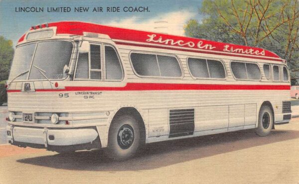 New Jersey Lincoln Limited Bus Linen Vintage Postcard AA95380