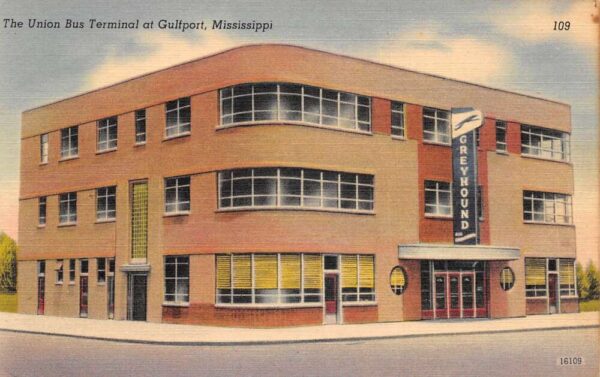 Gulfport Mississippi Union Bus Terminal Vintage Postcard AA95393