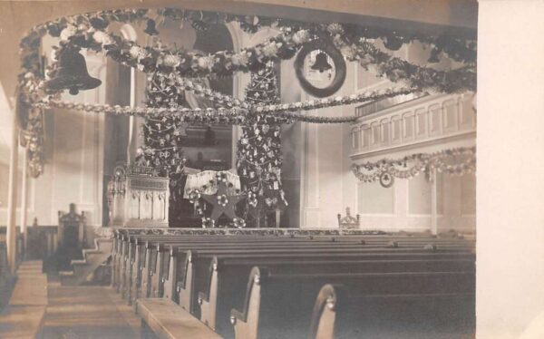 Bernville Pennsylvania Church Christmas Decor Pews Real Photo PC AA95416