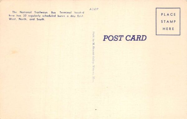 Winona Mississippi Tri-State Bus Terminal and Trailways Cafe Postcard AA95427 - Image 2