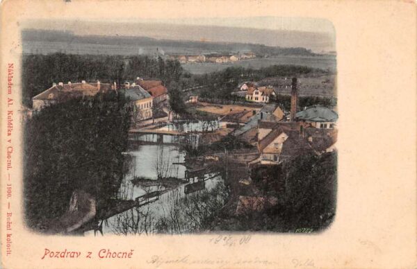 Chocne Czechoslovakia Birds Eye View Vintage Postcard AA96695