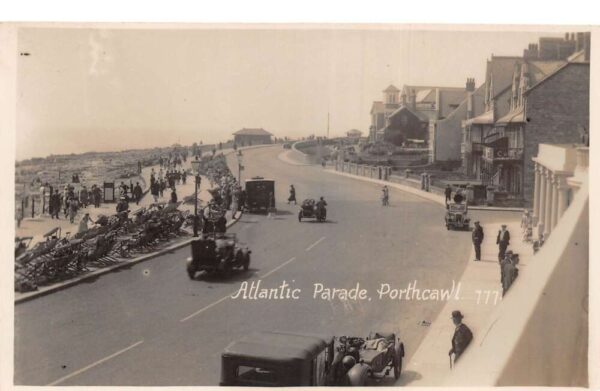 Porthcawl Wales Atlantic Parade Street Scene Real Photo Postcard AA96697