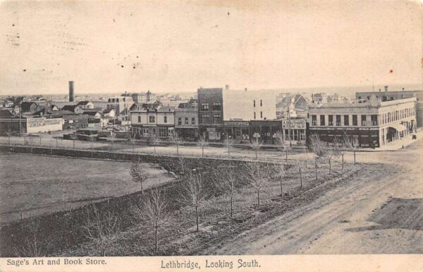 Lethbridge Canada Birds Eye View Looking South Vintage Postcard AA96716