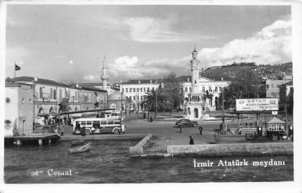 Izmir Turkey Ataturk Meyadni Real Photo Vintage Postcard AA96725