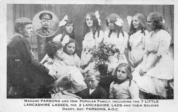 Madame Parsons Little Lancashire Lasses Musical Family Vintage Postcard AA96727