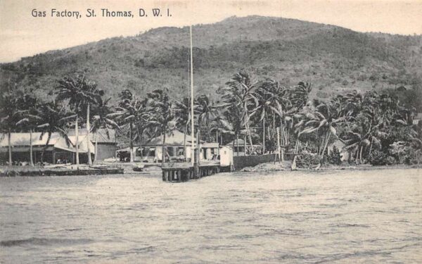 St Thomas DWI Virgin Islands Gas Factory Water Front Vintage Postcard AA96732