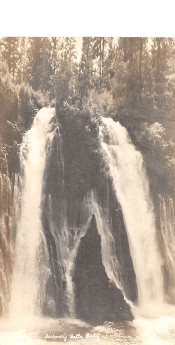 Burney Falls California Waterfalls Scenic View Real Photo Postcard AA96745