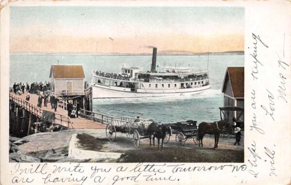 Chebeague Island Maine Steamer Ship Landing Private Mail Postcard AA96751