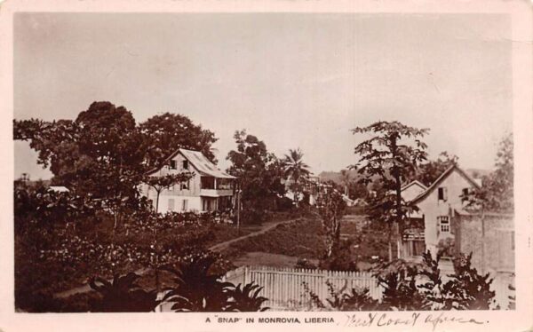 Monrovia Liberia West Africa Residential Street Scene Real Photo PC AA96754