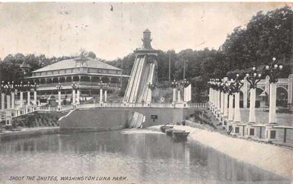 Alexandria Virginia Washington Luna Park Shoot the Shutes Postcard AA96756