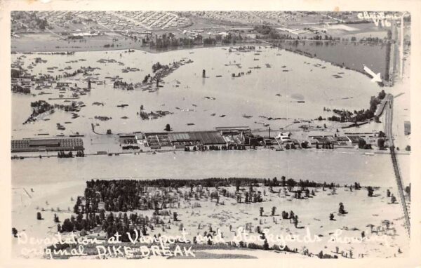 Vanport Oregon Flood Disaster Aerial View Real Photo Postcard AA96764