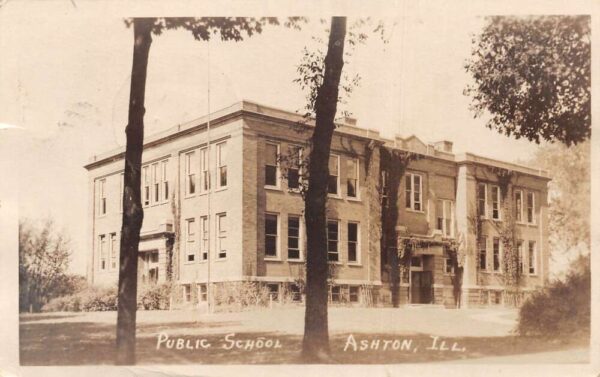 Ashton Illinois Public School Real Photo Vintage Postcard AA96772