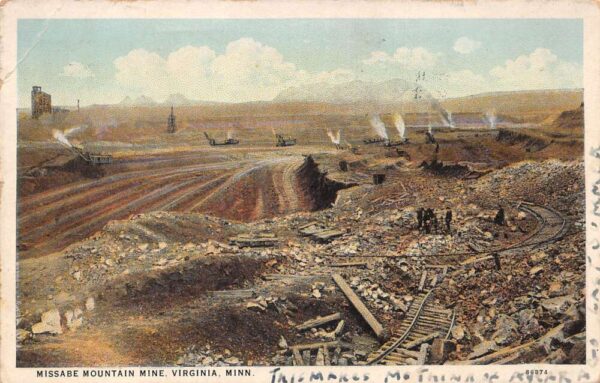 Virginia Minnesota Missabe Mountain Mine Scenic View Vintage Postcard AA96781