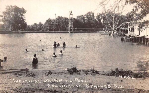 Wessington Springs South Dakota Municipal Swimming Pool Real Photo PC AA96797