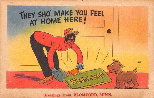 Blomford Minnesota Greetings Black Americana Vintage Postcard AA96889