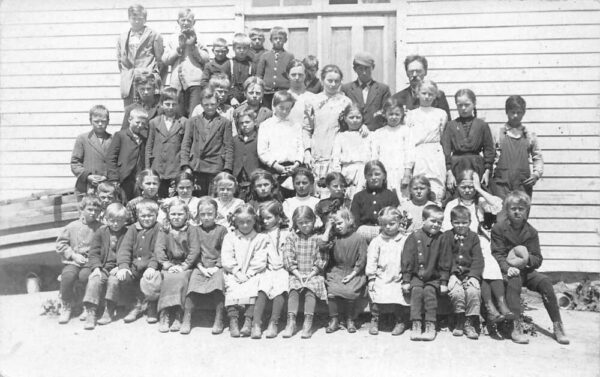 Claybanks Wisconsin School and Children Real Photo Postcard AA96902