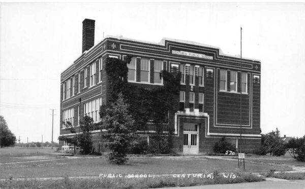 Centuria Wisconsin Public School Real Photo Vintage Postcard AA96903