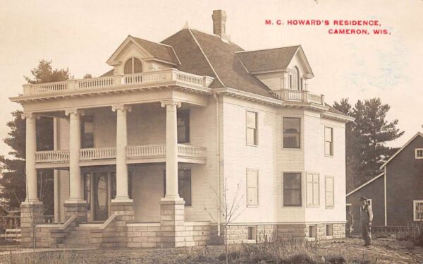 Cameron Wisconsin MC Howards Residence Real Photo Vintage Postcard AA96908