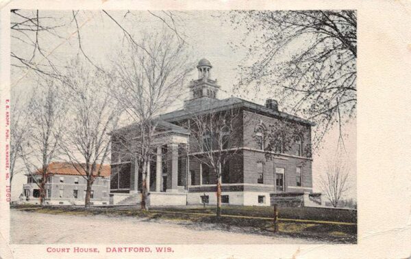 Dartford Wisconsin Court House Vintage Postcard AA96913