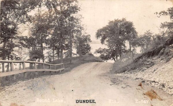 Dundee Wisconsin Round Lake Dirt Road Scenic View Real Photo Postcard AA96916