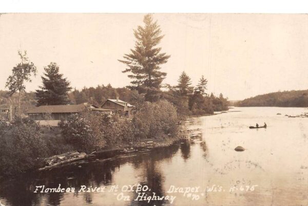 Draper Wisconsin Flambeau River Scenic View Real Photo Postcard AA96917