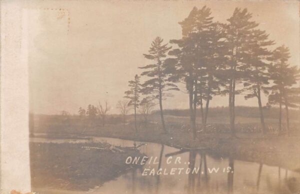 Eagleton Wisconsin O'Neil Creek Scenic View Real Photo Postcard AA96920