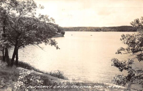 Coloma Wisconsin Pleasant Lake Scenic View Real Photo Postcard AA96937