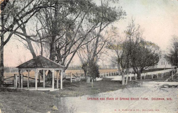 Dousman Wisconsin Spring Brook Farm Springs and River Scenic View PC AA96949