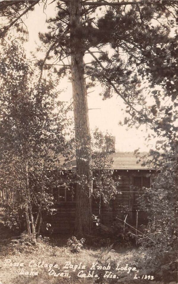 Cable Wisconsin Lake Owen Eagle Knob Lodge Pine Cottage Real Photo PC AA96960