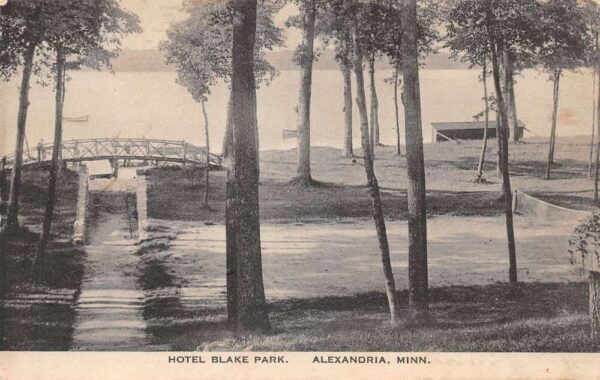 Alexandria Minnesota Hotel Blake Park Scenic View Vintage Postcard AA96961