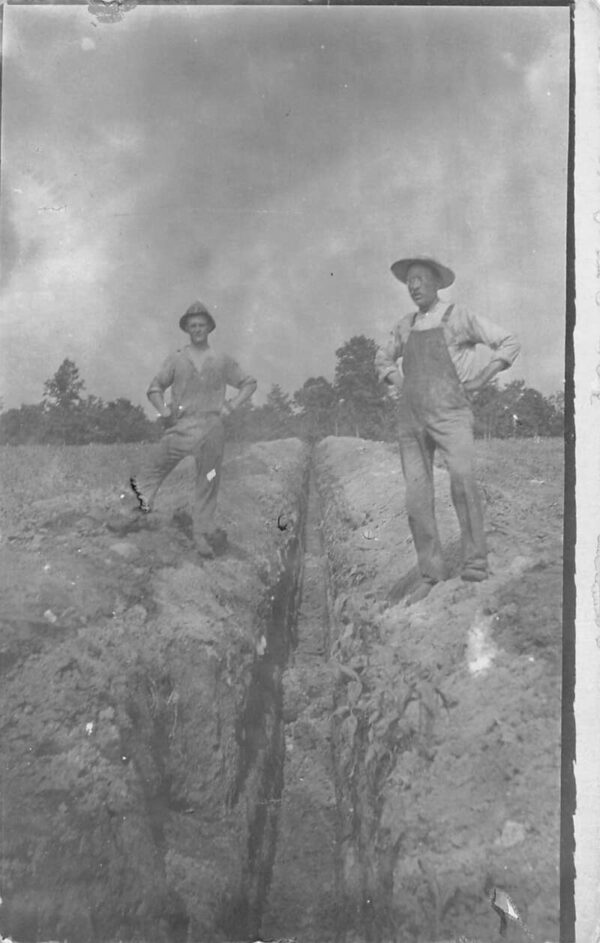 Bertha Minnesota Farming Scene Digging Irrigation Ditch Real Photo PC AA96964