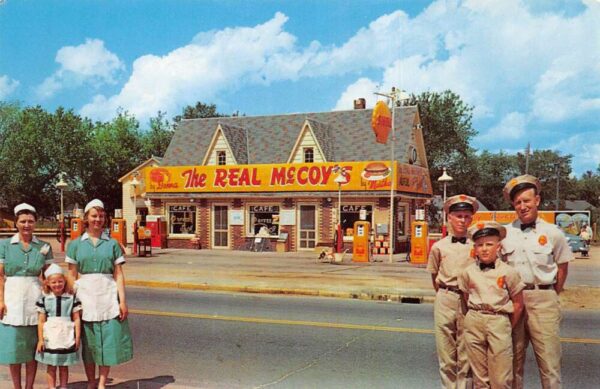 Black River Falls Wisconsin The Real McCoys Cafe Vintage Postcard AA96973