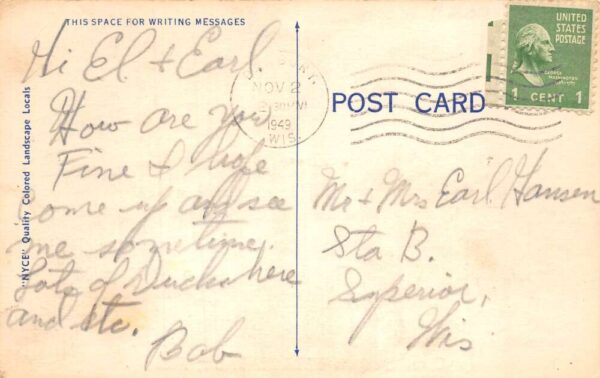 Yellow Lake Wisconsin Greetings Scenic View Vintage Postcard AA96986 - Image 2