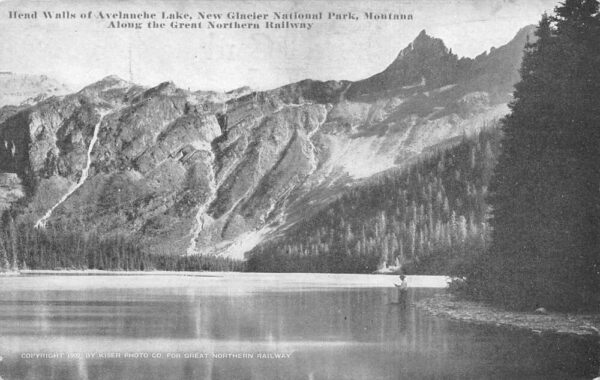 Glacier Park Montana Avalanche Lake Great Northern Ry Vintage Postcard AA97006