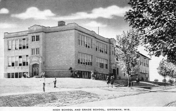 Goodman Wisconsin High School and Grade School Vintage Postcard AA97035