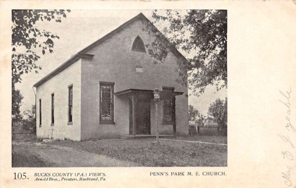 Penn's Park Pennsylvania Methodist Episcopal Church Vintage Postcard AA97040