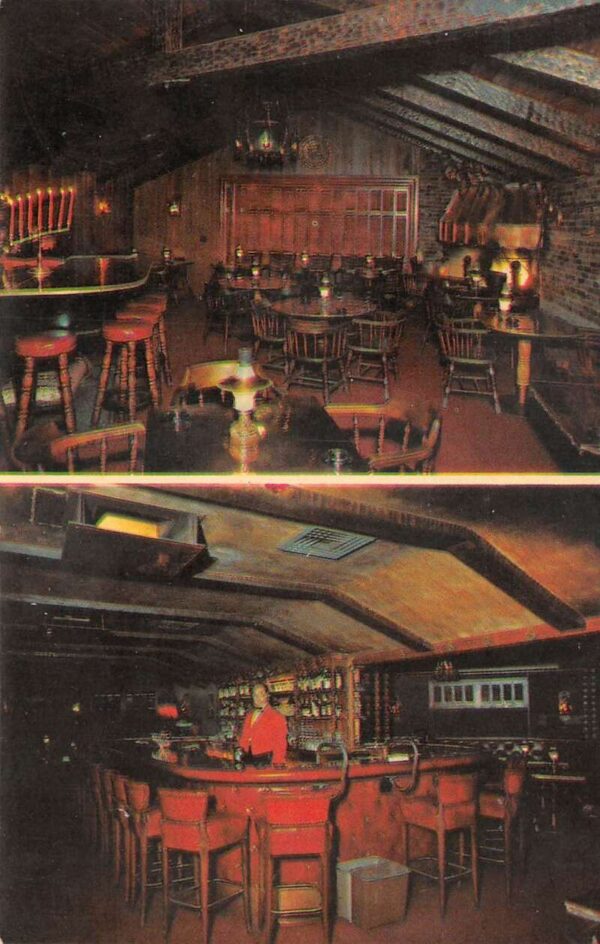 Oxnard California Colonial House Copper Room Bar Interior Postcard AA97042