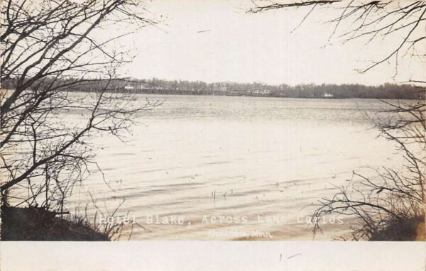 Alexandria Minnesota Lake Carlos Hotel Blake Real Photo Postcard AA97056