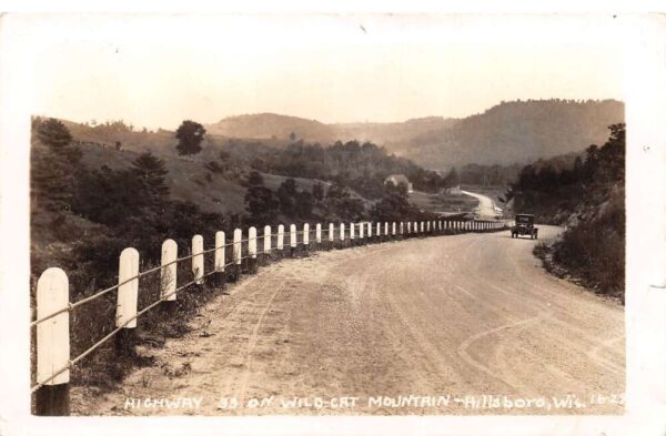 Hillsboro Wisconsin Wildcat Mountain Highway 33 Real Photo Postcard AA97111