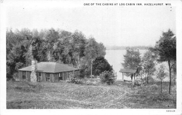 Hazelhurst Wisconsin Log Cabin Inn Cabin Vintage Postcard AA97114