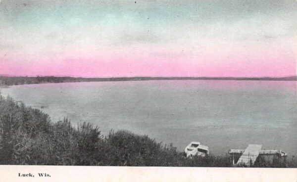 Luck Wisconsin Boat Dock Scenic View Vintage Postcard AA97117