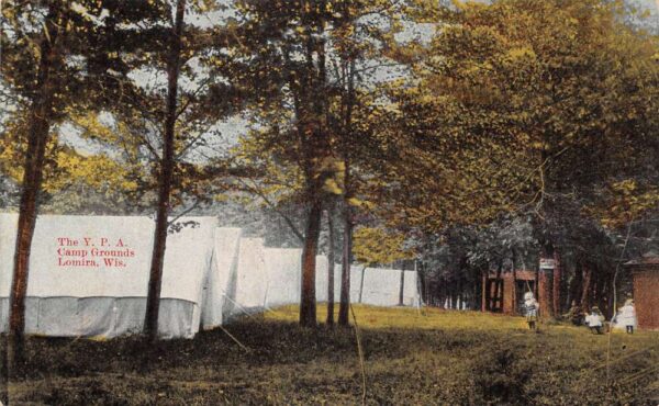 Lomira Wisconsin YPA Evangelical Campground Tents Vintage Postcard AA97119