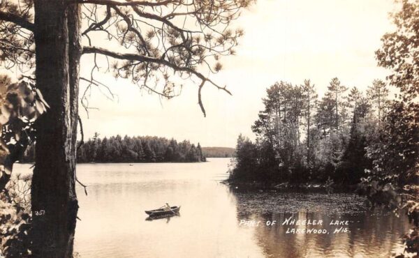 Lakewood Wisconsin Wheeler Lake Scenic View Real Photo Postcard AA97123