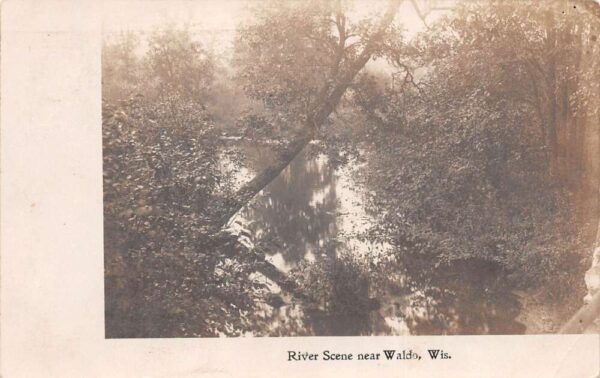 Waldo Wisconsin River Scene Real Photo Vintage Postcard AA97136