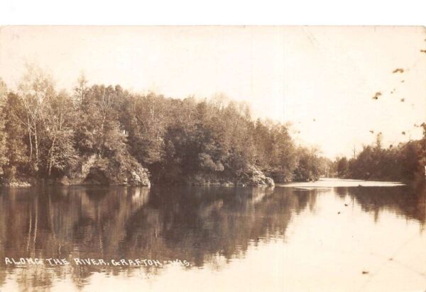 Grafton Wisconsin River Scene Scenic View Real Photo Postcard AA97147