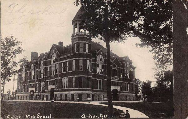 Antigo Wisconsin High School Real Photo Vintage Postcard AA97168