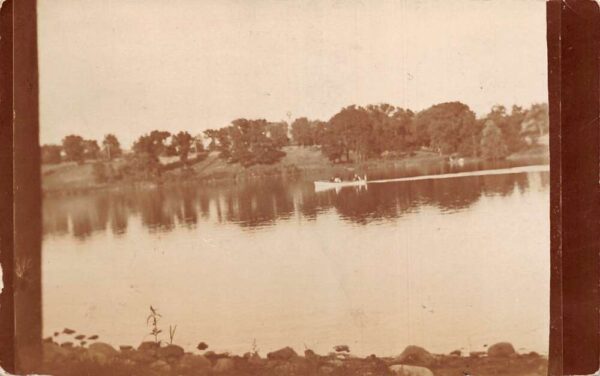 Antigo Wisconsin Scenic View Small Boat Real Photo Postcard AA97169