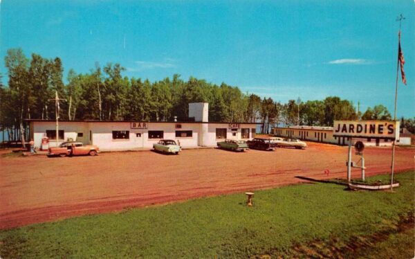 Port Wing Wisconsin Jardine's Cafe and Motel Vintage Postcard AA97185