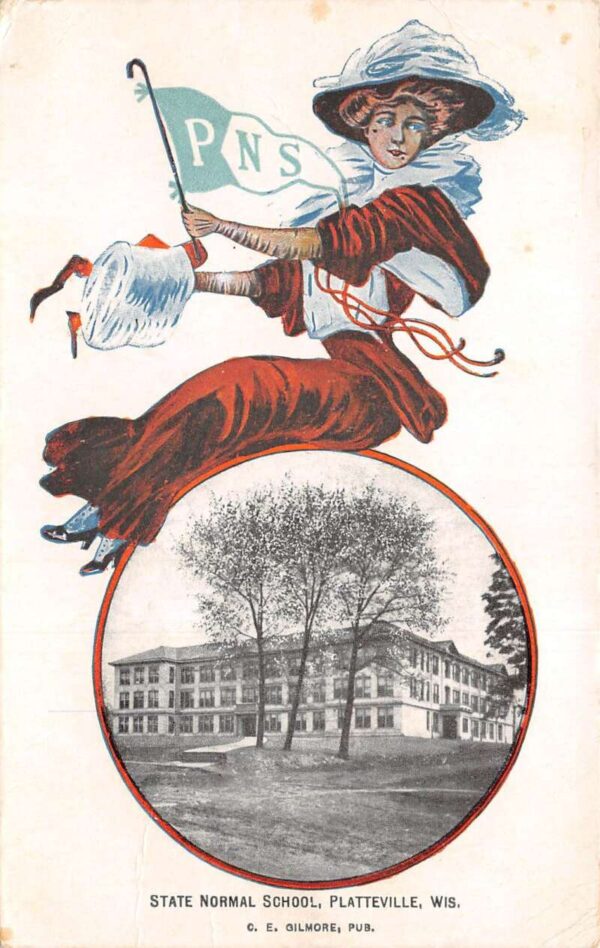 Platteville Wisconsin State Normal School and College Girl Postcard AA97208